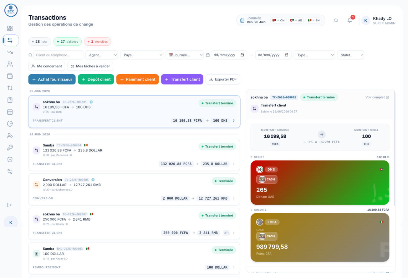 Ancienne page Transactions